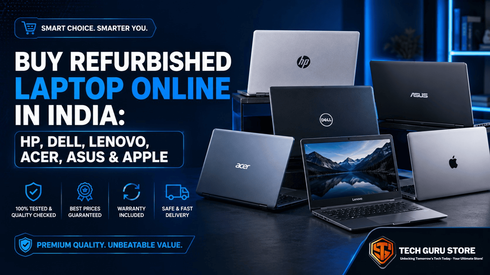 Buy Refurbished Laptop Online in India: HP, Dell, Lenovo, Acer, Asus & Apple